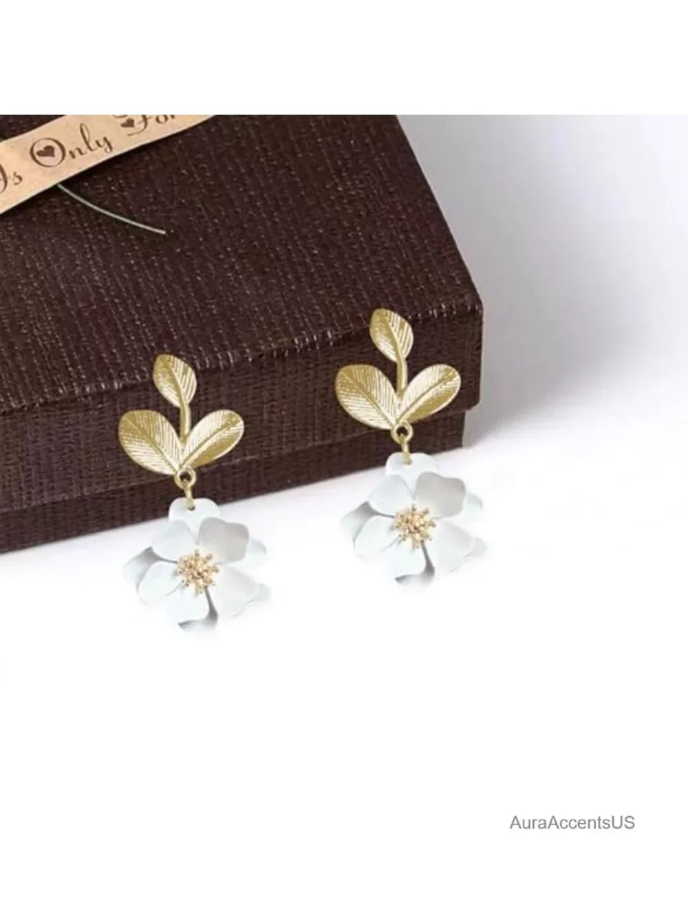 Boho Flower Dangle Drop Earrings Metal Gold Leaf Floral Statement Jewelry Women